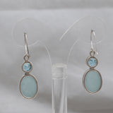 Larimar & Blue Topaz Silver Earrings