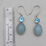 Larimar & Blue Topaz Silver Earrings