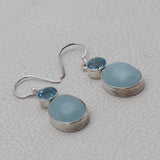 Larimar & Blue Topaz Silver Earrings