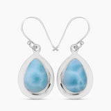 Natural Larimar Silver Earrings