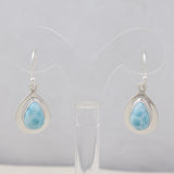 Natural Larimar Silver Earrings