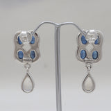 Tourmaline & Rainbow Moonstone Silver Earrings