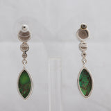 Green Copper Turquoise Silver Earrings