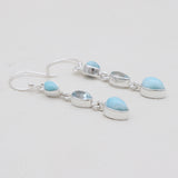 Larimar & Blue Topaz Silver Drop Earrings