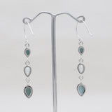 Larimar & Blue Topaz Silver Drop Earrings