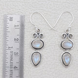 Natural Larimar Silver Earrings