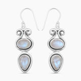Natural Larimar Silver Earrings