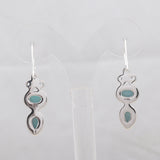 Natural Larimar Silver Earrings