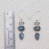 Natural Larimar Silver Earrings