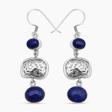 Natural Lapis Lazuli Silver Earrings