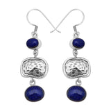 Natural Lapis Lazuli Silver Earring