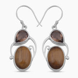 Rainbow Moonstone Silver Earrings