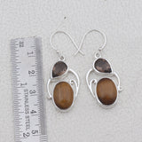 Natural Labradorite & Mystic Quartz Silver Earrings