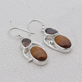 Natural Labradorite & Mystic Quartz Silver Earrings