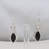 Black Onyx Silver Earrings