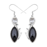 Black Onyx Silver Earrings