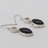 Black Onyx Silver Earrings