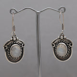 Rainbow Moonstone Silver Earrings