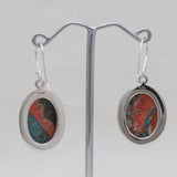 Turquoise Spiny Oyster Silver Earrings