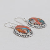 Turquoise Spiny Oyster Silver Earrings