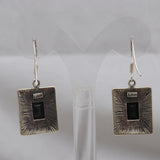 Natural Black Onyx Silver Earrings