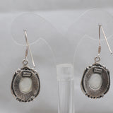 Natural Rainbow Moonstone Silver Earrings