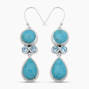 Mexican Turquoise Silver Earrings