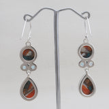 Turquoise Spiny Oyster Silver Dangle Earrings