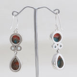 Turquoise Spiny Oyster Silver Dangle Earrings