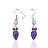 Purple Turquoise Silver Earrings