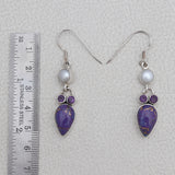 Purple Turquoise Silver Earrings