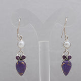 Purple Turquoise Silver Earrings