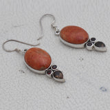 Sponge Coral Silver Earrings