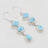 Rainbow Moonstone Silver Earrings