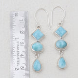 Rainbow Moonstone Silver Earrings