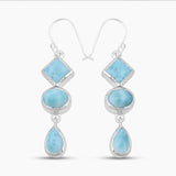 Rainbow Moonstone Silver Earrings