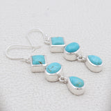 Mexican Turquoise Silver Drop Earrings