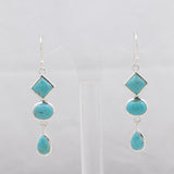 Mexican Turquoise Silver Drop Earrings