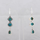 Mexican Turquoise Silver Drop Earrings
