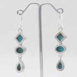 Mexican Turquoise Silver Drop Earrings