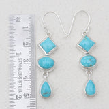 Mexican Turquoise Silver Drop Earrings
