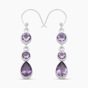 Amethyst Silver Earrings