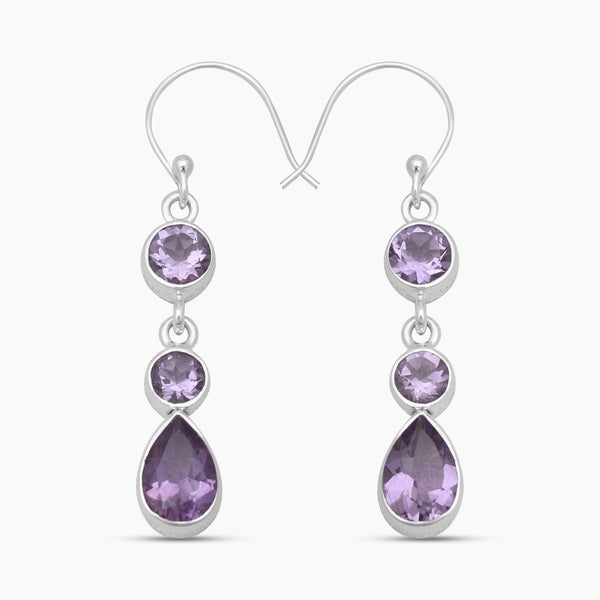 Amethyst Silver Earrings