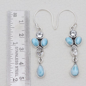 925 Sterling Silver Larimar Earrings