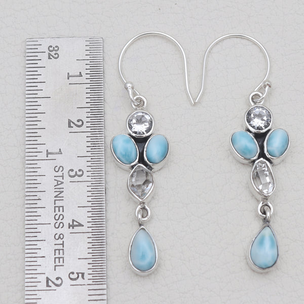 925 Sterling Silver Larimar Earrings