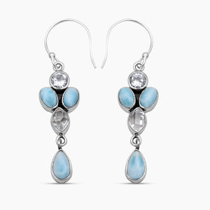 925 Sterling Silver Larimar Earrings
