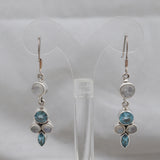 Blue Topaz Silver Earrings