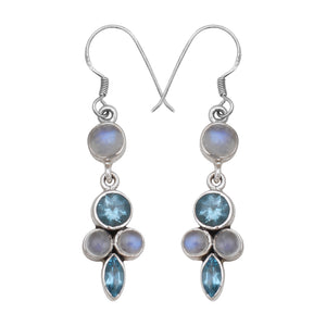 Blue Topaz Silver Earrings