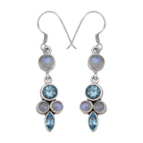 Blue Topaz Silver Earrings