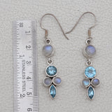 Blue Topaz Silver Earrings